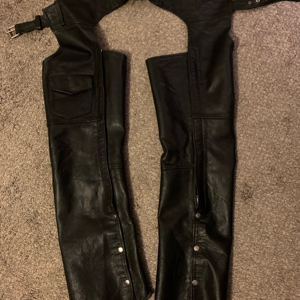Black Leather Chaps